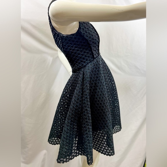 MAJE Black Ringo Basket Weave Lace Flare Dress Small, 1 - Picture 9 of 10